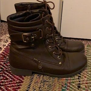 GUESS brown combat boots barely worn